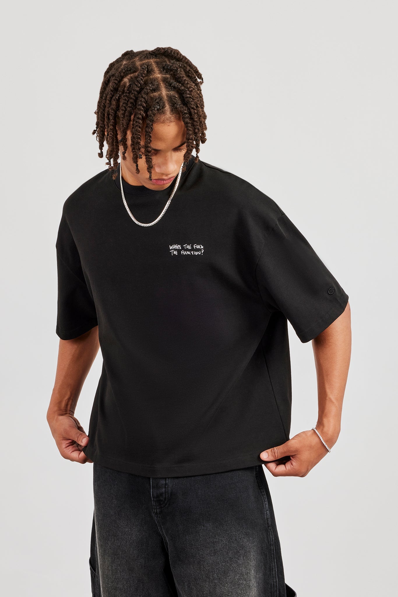 Function Back Print Boxy T-Shirt - Black